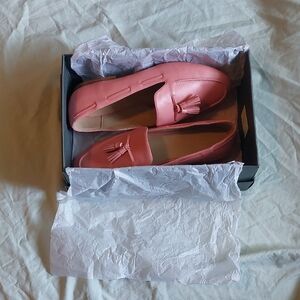 Ann Taylor Pink Flat Loafers With Tassels